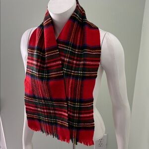 Vintage Royal Stewart Red Plaid Wool Scarf